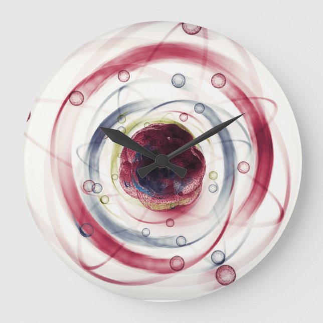 Redondo Grande Reloj de la partícula del átomo (Anverso)