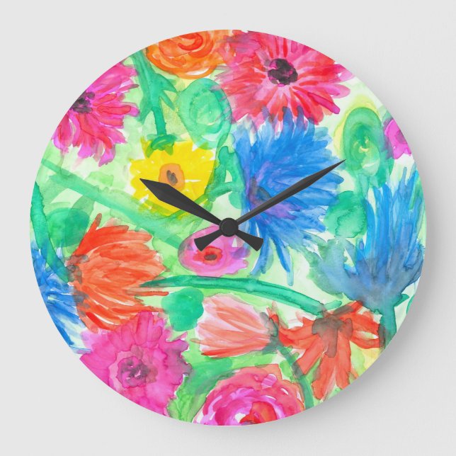Redondo Grande Reloj de la piel del niño (Anverso)