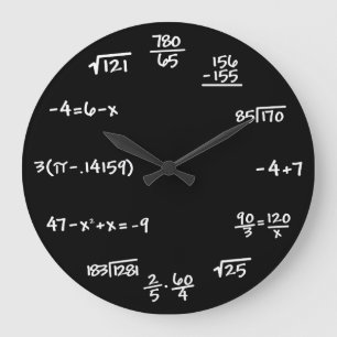 Redondo Grande Reloj de la pizarra de la matemáticas de las