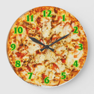 Redondo Grande Reloj de la pizza