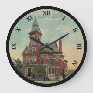 Redondo Grande Reloj de la postal de Ashland Ohio de la cárcel