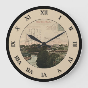 Redondo Grande Reloj de la postal de Milano Ohio