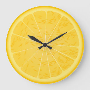 Redondo Grande Reloj de la rebanada del naranja o del limón