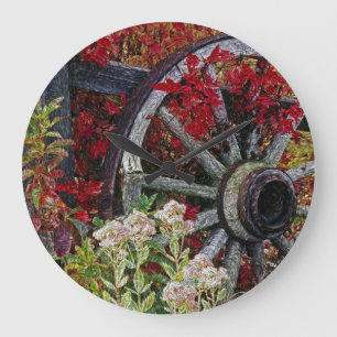 Redondo Grande Reloj de la rueda de carro 1