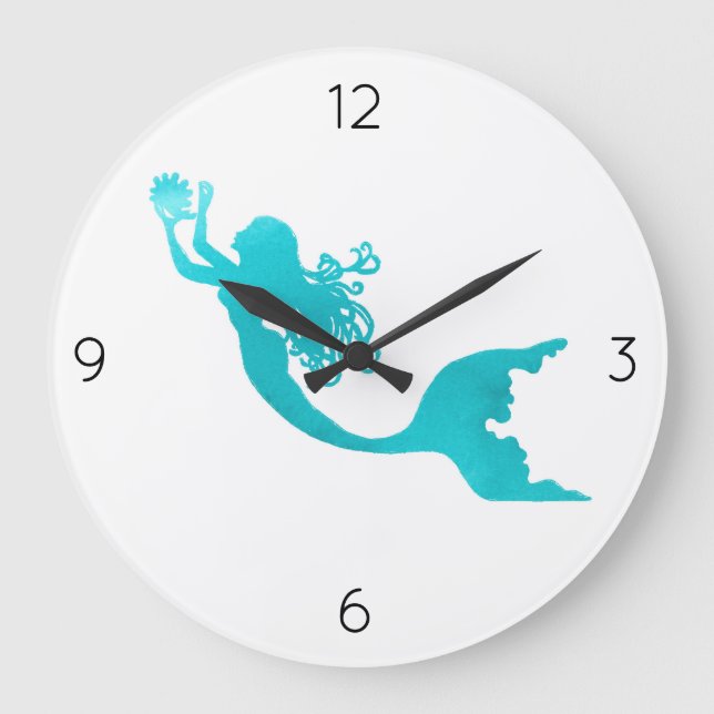 Redondo Grande Reloj de la sirena - blanco (Anverso)