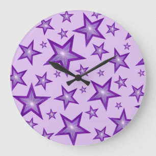 Redondo Grande Reloj de las Estrellas Púrpura redondeado púrpura 