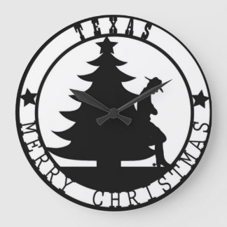Redondo Grande Reloj de las Felices Navidad de Tejas