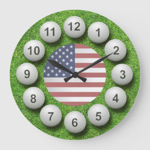 Redondo Grande Reloj de las pelotas de golf de los E.E.U.U.