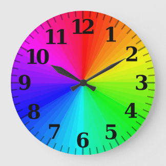 Redondo Grande Reloj de las ruedas de color - Con puntas de hora 