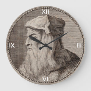 Redondo Grande Reloj de leonardo da vinci