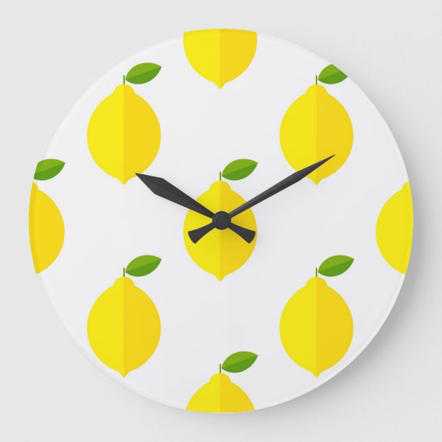 Redondo Grande Reloj de limón amarillo (Anverso)