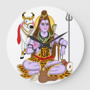 Redondo Grande Reloj de Lord Shiva
