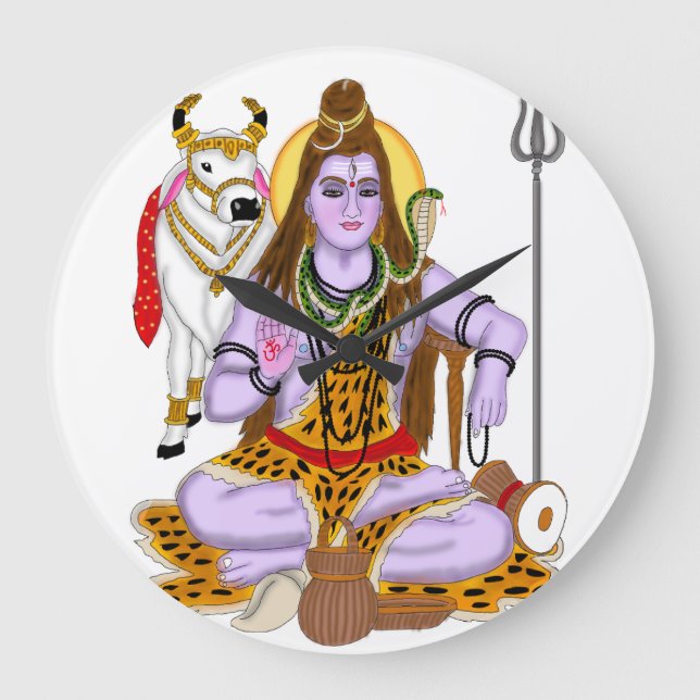 Redondo Grande Reloj de Lord Shiva (Anverso)