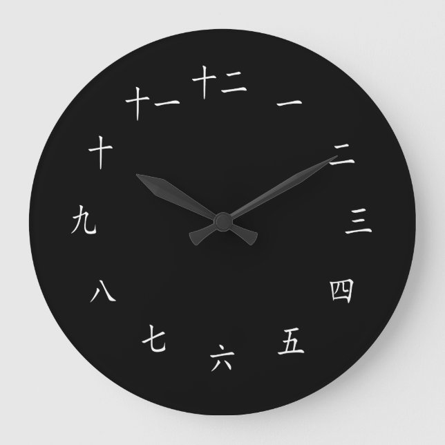 Redondo Grande Reloj de los caracteres chinos (Anverso)