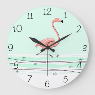 Redondo Grande Reloj de los números de la aguamarina del flamenc