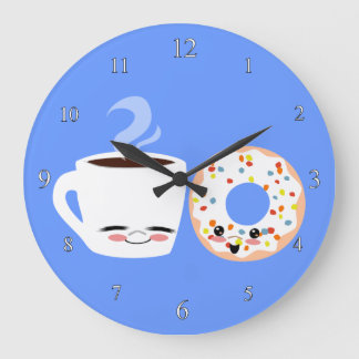 Redondo Grande Reloj de los Pals del café y del buñuelo