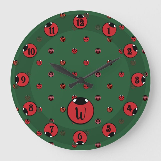 Redondo Grande Reloj de lunares de mariquita (Anverso)