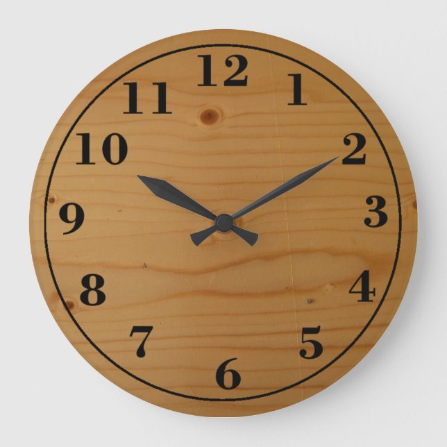 Redondo Grande reloj de madera (Anverso)