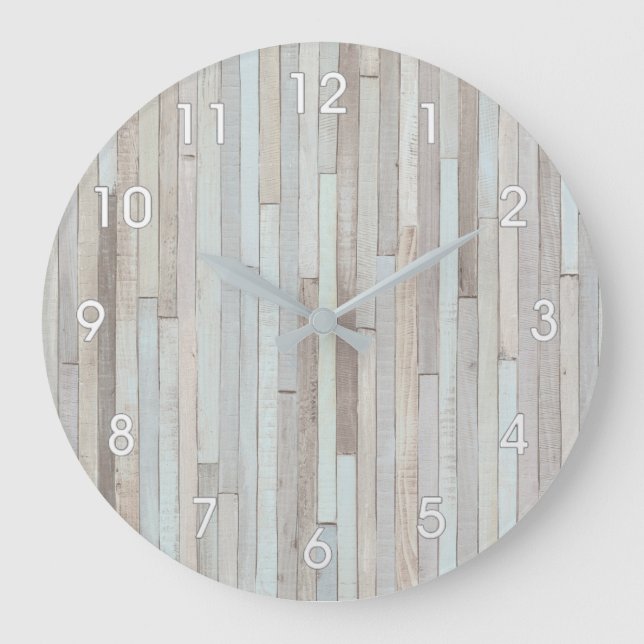 REDONDO GRANDE RELOJ DE MADERA PASTEL BEACH (Anverso)
