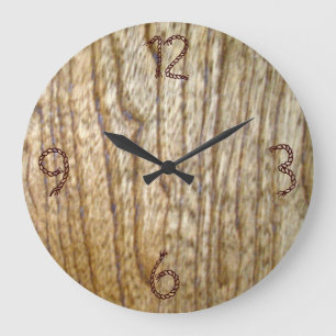 Redondo Grande Reloj de madera y de pared de la cuerda