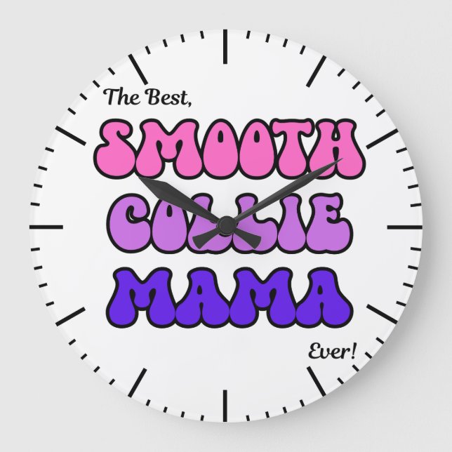Redondo Grande Reloj de Mamá Collie Suave (Anverso)