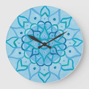 Redondo Grande Reloj de manala azul