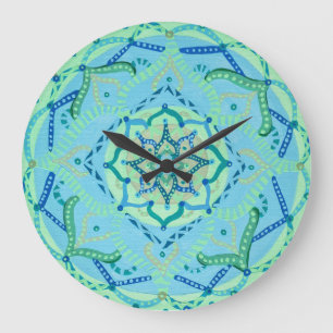 Redondo Grande Reloj de Mandala