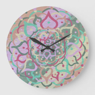 Redondo Grande Reloj de Mandala