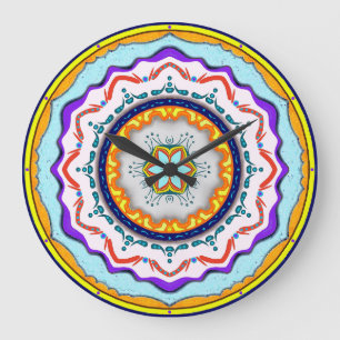 Redondo Grande Reloj de Mandala