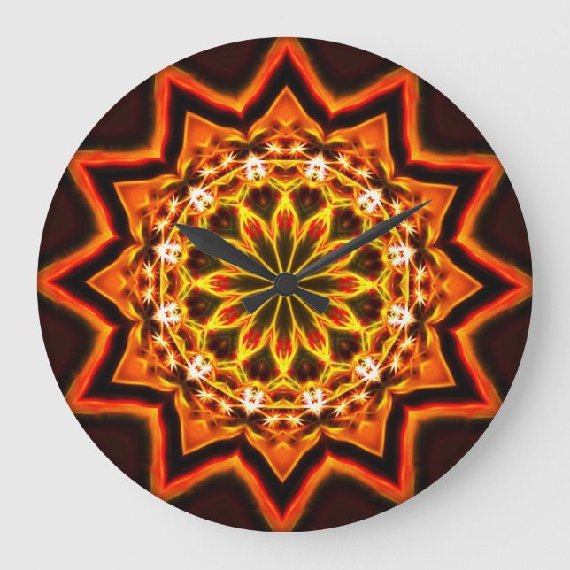 Redondo Grande Reloj de Mandala 4 (Anverso)