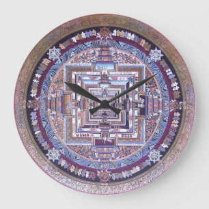 Redondo Grande Reloj de manteles tibetano / monasterio de la era