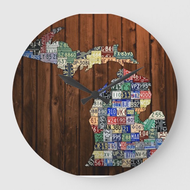 Redondo Grande Reloj de mapa de la placa de matrícula de los cond (Anverso)