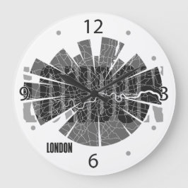 Redondo Grande Reloj de mapas de Londres