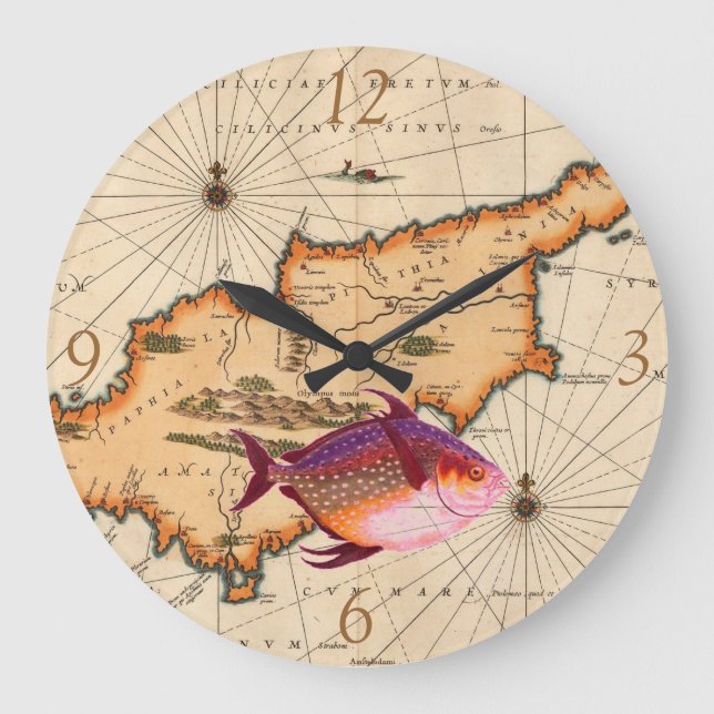 Redondo Grande Reloj de mapas náuticos del siglo XVI/XVII (Anverso)