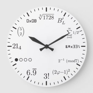 Redondo Grande Reloj de matemáticas v1