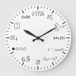 Redondo Grande Reloj de matemáticas v1