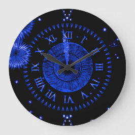Redondo Grande Reloj de medianoche de zafiro