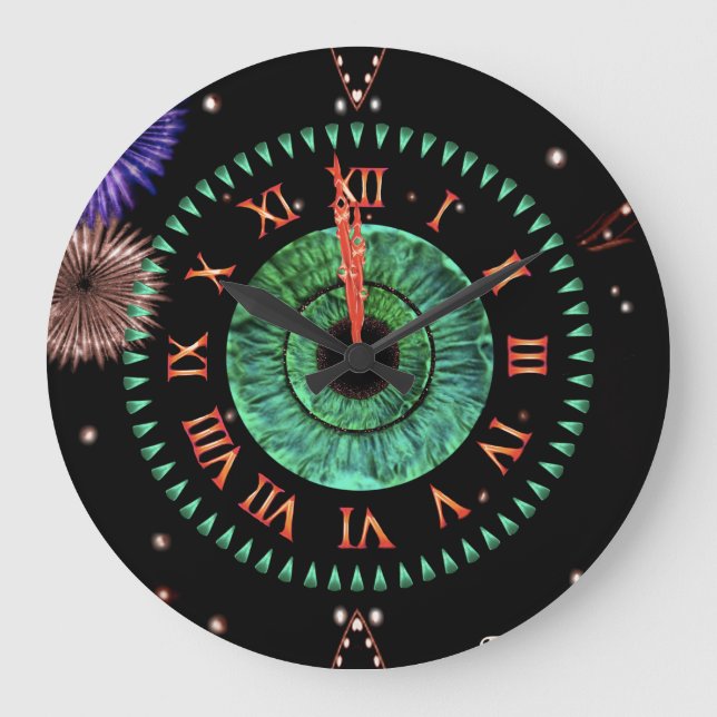 Redondo Grande Reloj de medianoche esmeralda (Anverso)