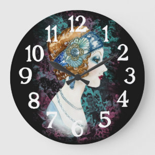 Redondo Grande Reloj de mujer Art Deco Roaring Twenties años 20 1