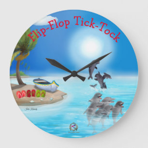 Redondo Grande Reloj de muros de reloj de pulsera Tick-Tock