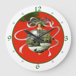 Redondo Grande Reloj de Navidad de Terrier Escocés