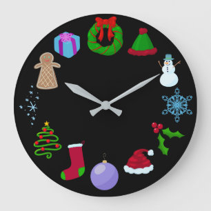 Redondo Grande Reloj De Navidades Festividades Y Cuidados