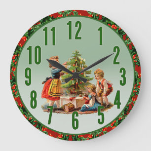 Redondo Grande Reloj de niños Navidades