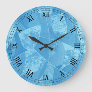 Redondo Grande Reloj de numero romano redondeado de cristal azul