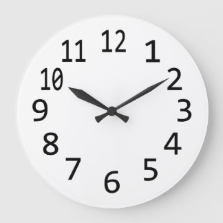Redondo Grande Reloj de número simple en blanco para diseñar el p