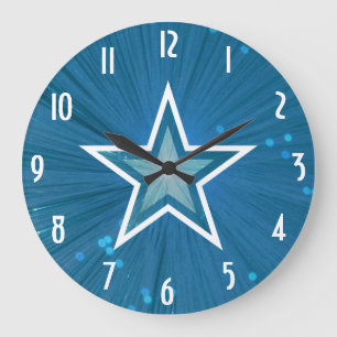 Redondo Grande Reloj de 'Números' de Estrella Azul
