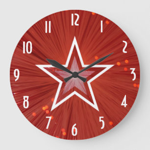Redondo Grande Reloj de 'Números' de Estrella Roja