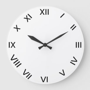 Redondo Grande reloj de NUMEROS ROMANOS