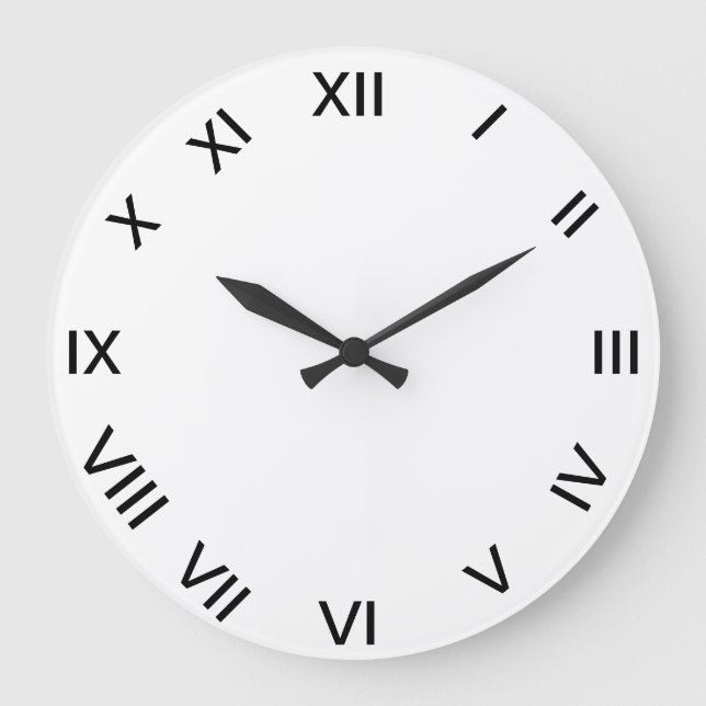 Redondo Grande reloj de NUMEROS ROMANOS (Anverso)