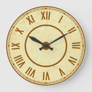 Redondo Grande Reloj de números romanos antiguos